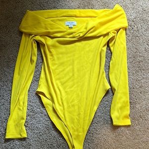 Long sleeve off the shoulder body suit